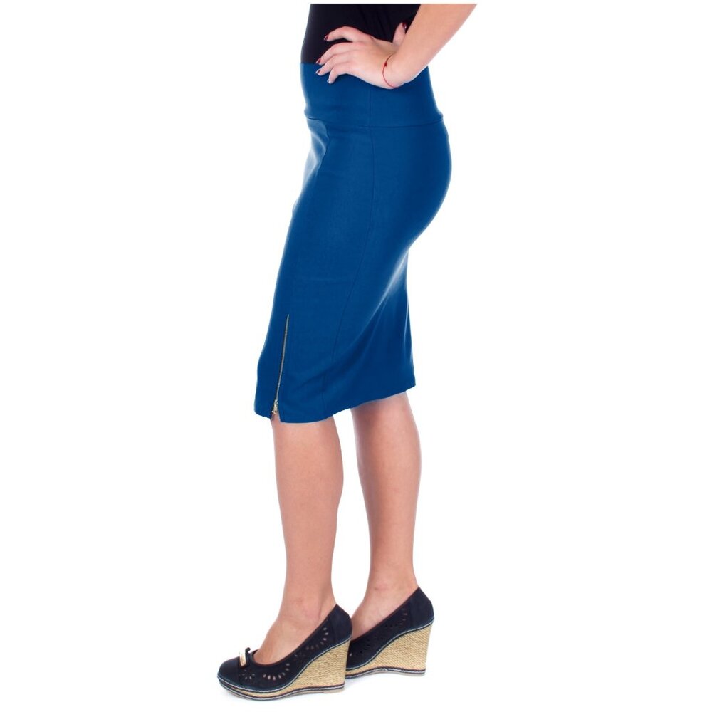Women Pencil Stretch Skirt, d-4023, Teal, Size 3X - Picture 2 of 6